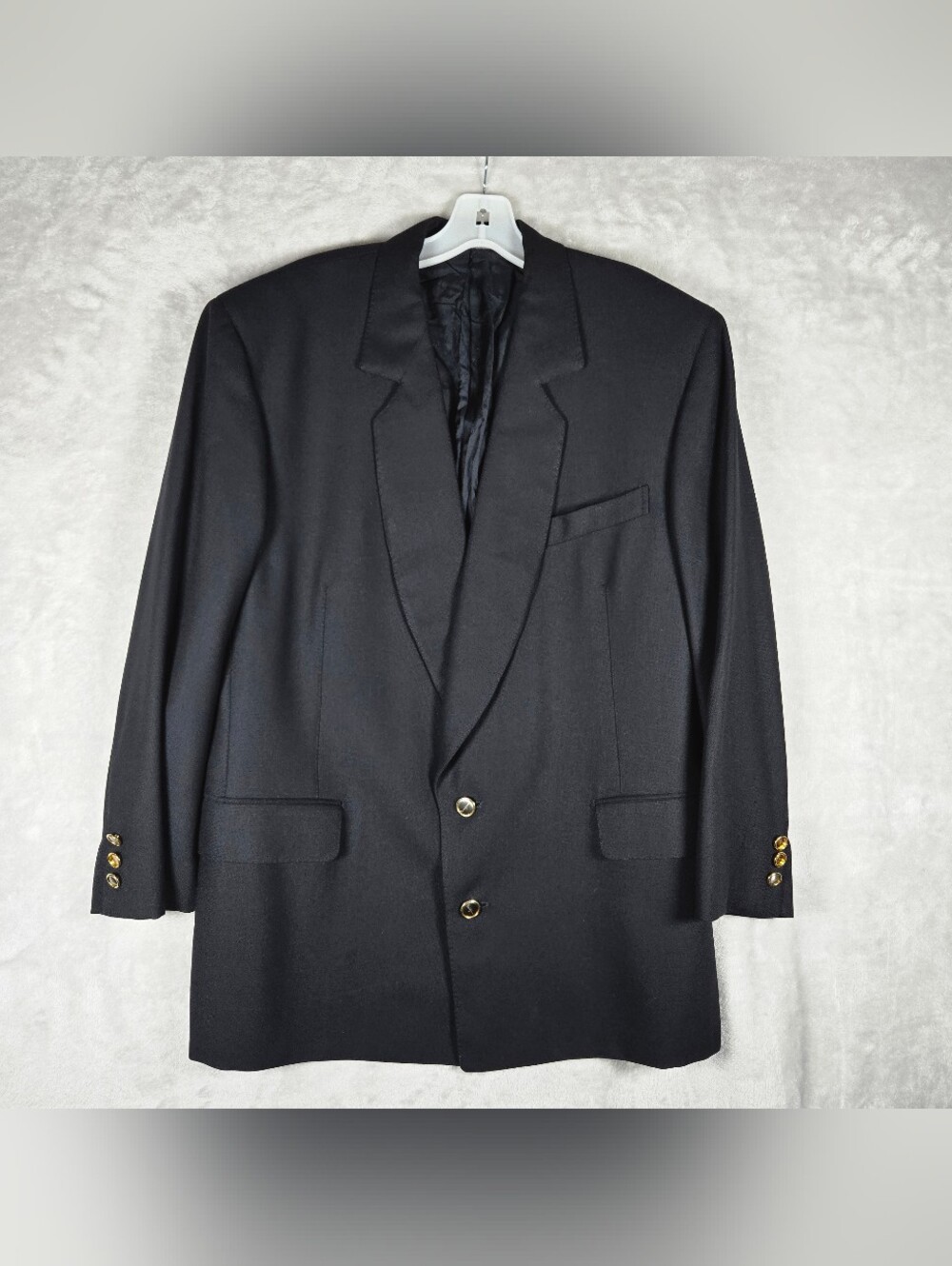 Salvatore Ferragamo 100% Virgin Wool Blazer Sport Coat Jacket Mens Sz 42 R Black